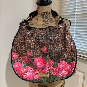 Betseyville Vintage rose pattern Sequin floral unique purse